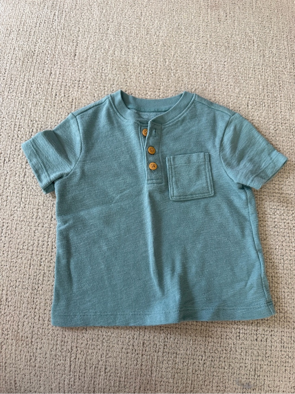 Old Navy Teal Short Sleeve Henley Tee with Chest Pocket